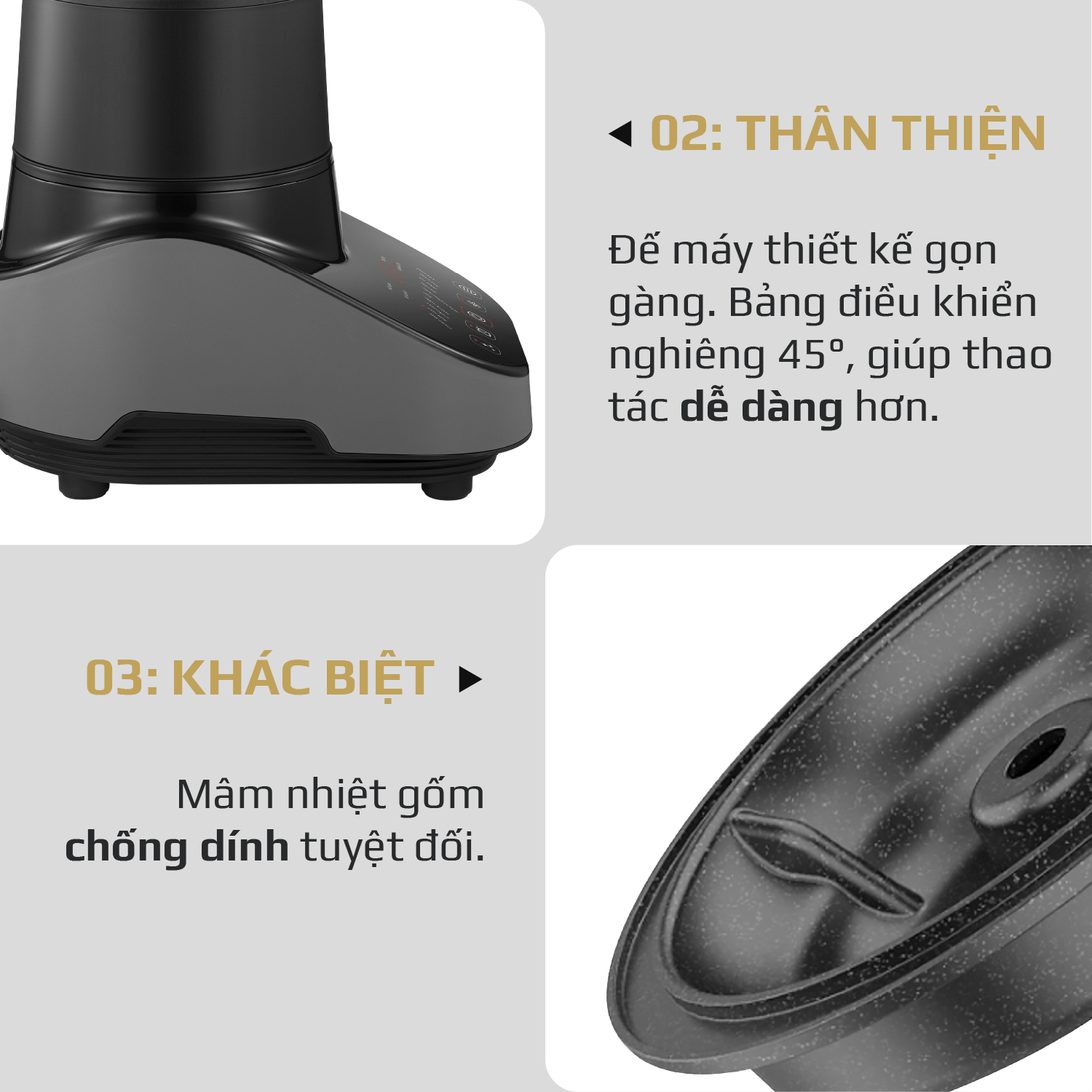 Máy Xay Nấu Đa Năng OLIVO CB20 - Độ Ồn Thấp Nhất - Chống Trào Tuyệt Đối - Vệ Sinh Khử Khuẩn - Chống Dính Gốm - Hàng Chính Hãng