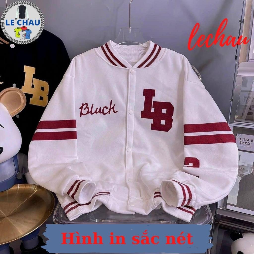 Áo khoác bomber unisex form rộng LB jacket nỉ ulzzang hottrend street style chất lượng giá rẻ - LB Trắng &lt; 60kg
