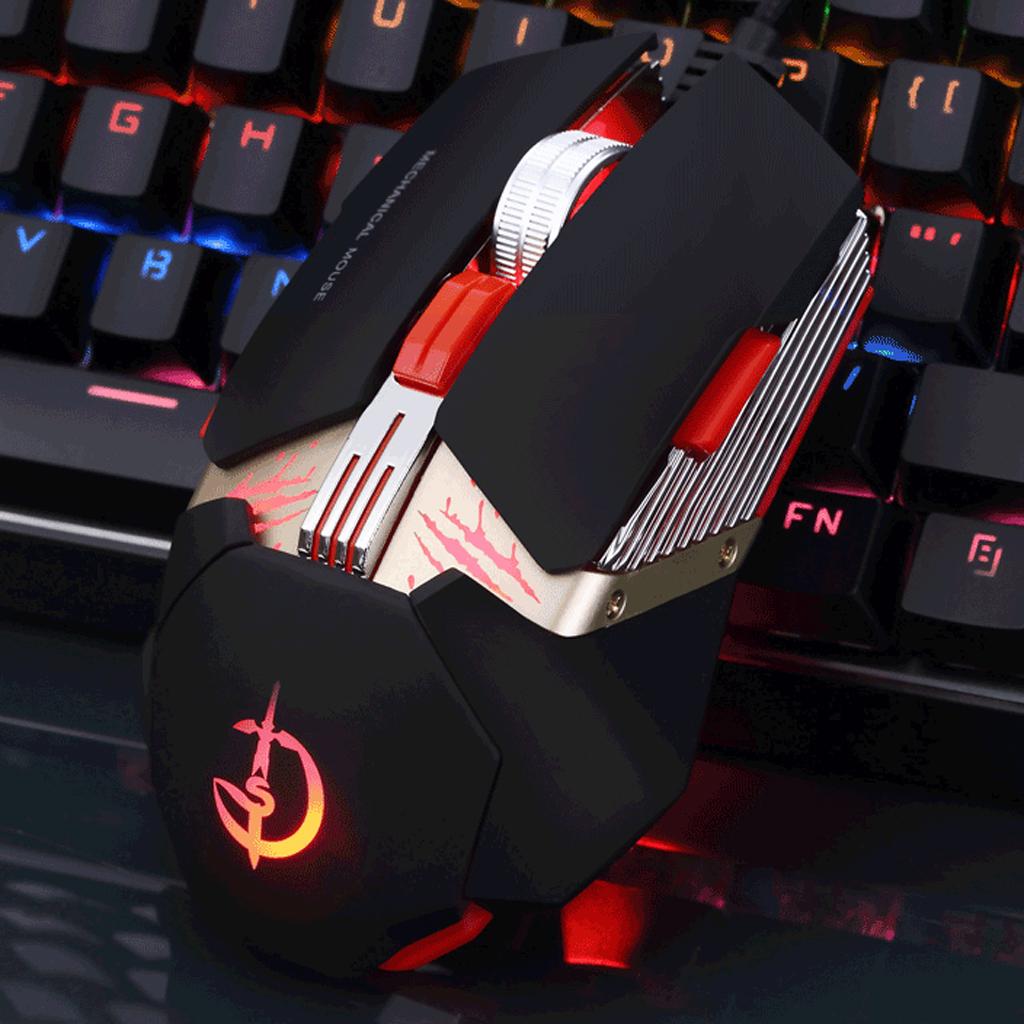 USB Wired Gaming Mouse 4000 DPI 8 Buttons For PC Computer Laptop Black