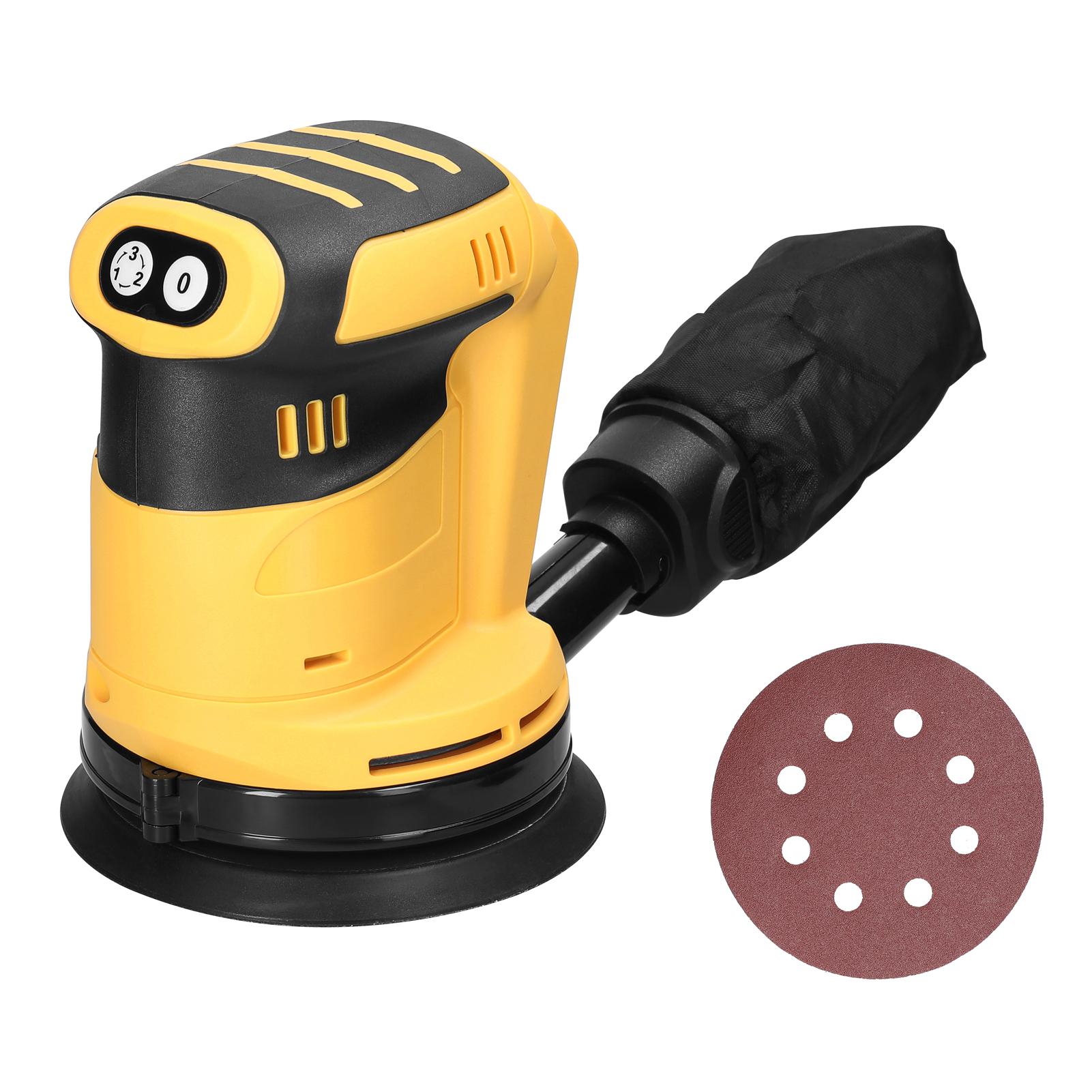 125mm Brush Motor Cordless Orbital Sander Wood Grinder Electric Car Polisher Multifunctional Wood Metal Polishing Grinding Sanding Machine 3 Speed Adjustable Orbital Sander For 20V Battery