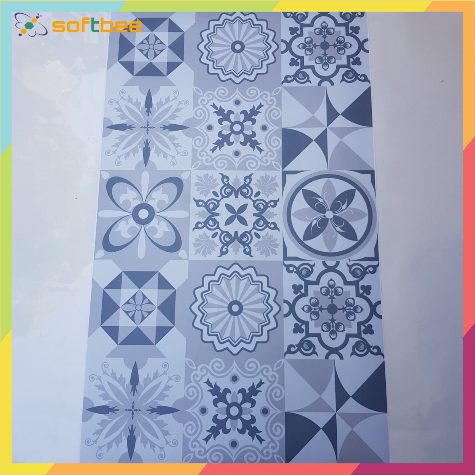 Decal gạch bông dán bếp dán bàn dán trang trí, kích thước 0.6m x 1.0m / miếng, không thấm nước, in hình sắc nét