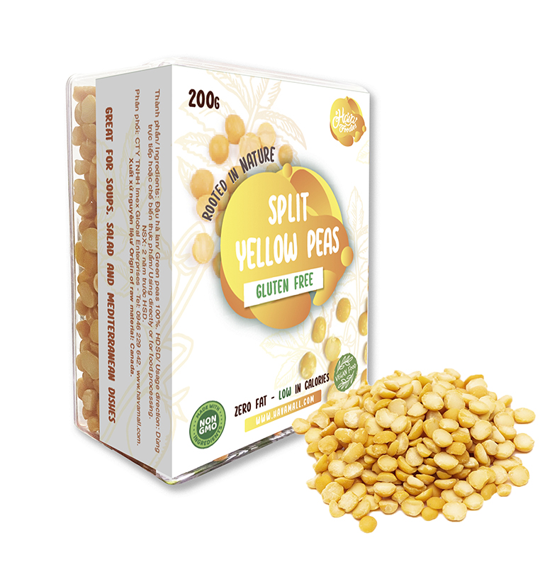 Đậu Hà Lan Vàng Tách Đôi Havafoodies Hộp Nhựa Cao Cấp 200g