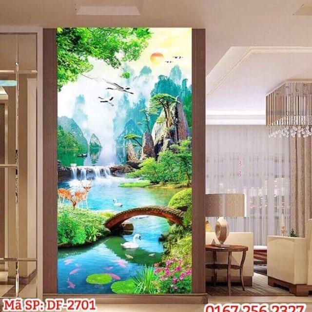 Tranh đính đá phong cảnh khổ dọc 150x90cm
