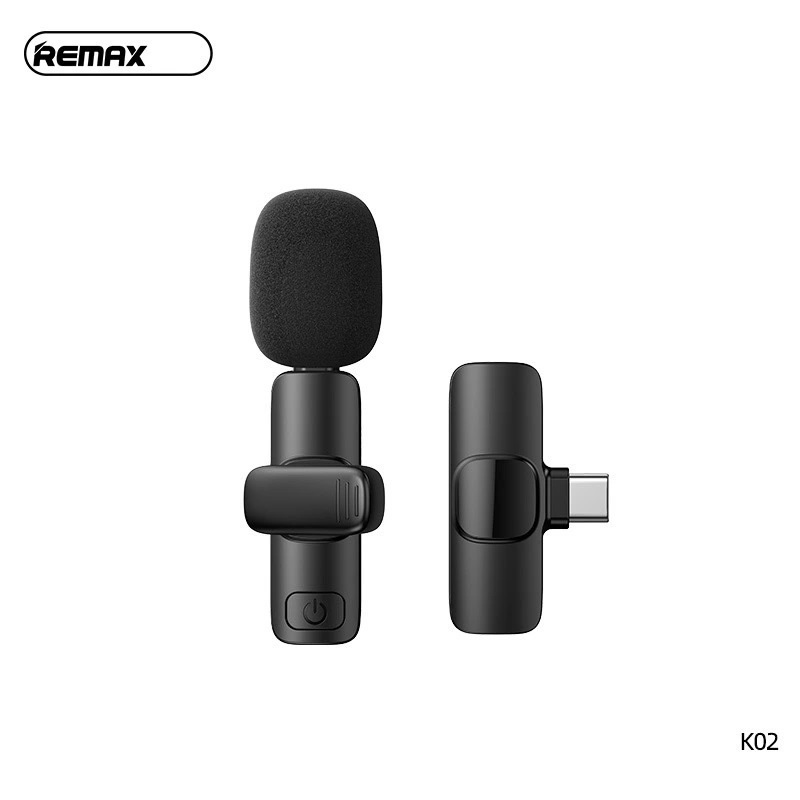 Micro thu âm không dây youtuber livestream Remax k02/k03 cho Android cổng typeC cài áo Hàng chính hãng