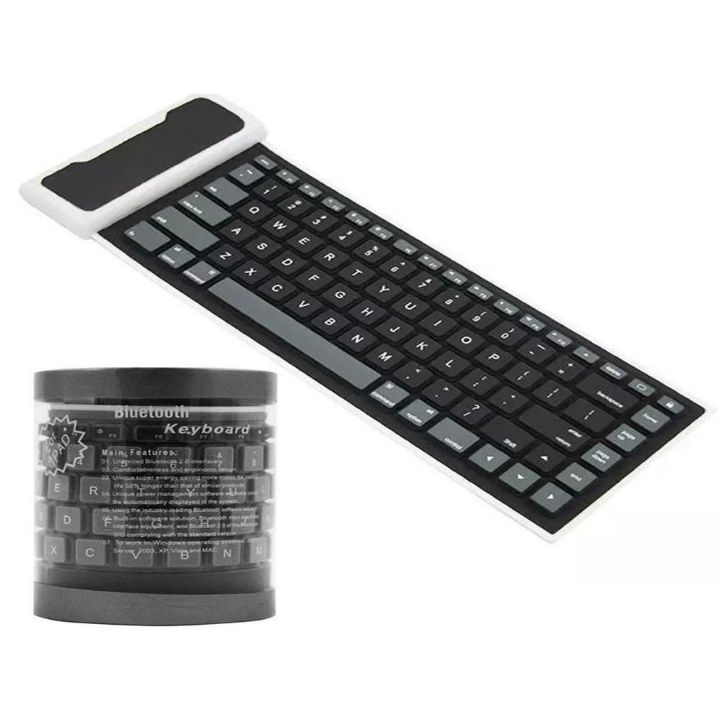 Waterproof Foldable Silicone Soft Mute 2.4G Wireless Keyboard for Laptops PC
