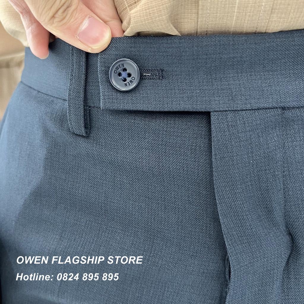 OWEN - () Quần âu nam công sở dáng Slimfit màu navy trơn mã QS220684