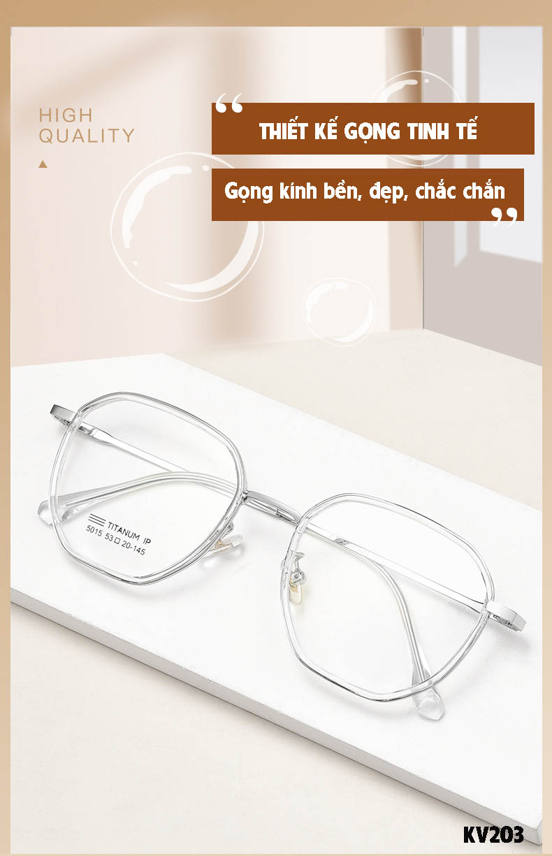 KAVI 203 - Kính Chống Ánh Sáng Xanh Gọng Titanium Hàn Quốc