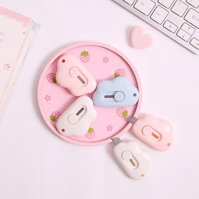 Dao rọc cắt giấy mini hình đám mây, Dao dọc gọt giấy cute làm móc khóa nhiều màu sắc dễ thương - Giao màu ngẫu nhiên