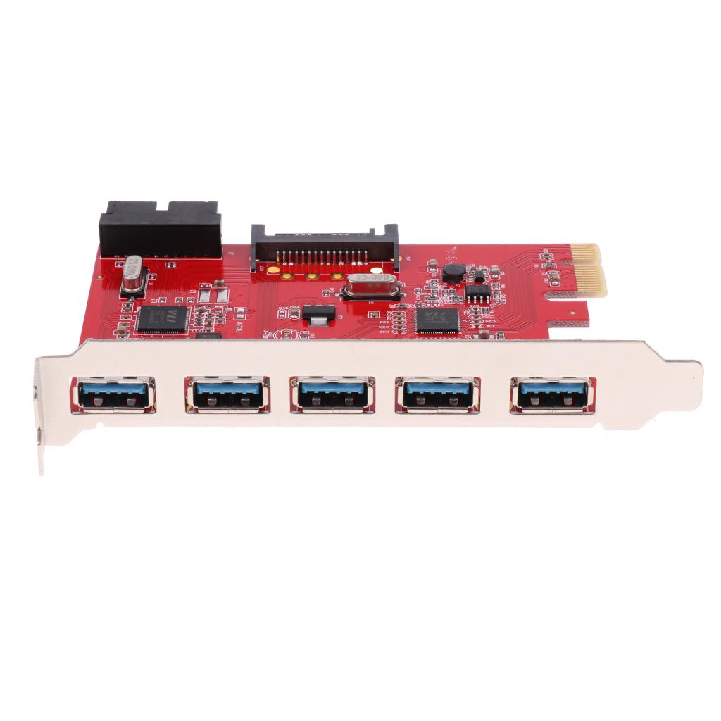 5 Ports PCI-E to USB 3.0 PCI Express Card Adapter USB3.0 Hub for Windows XP
