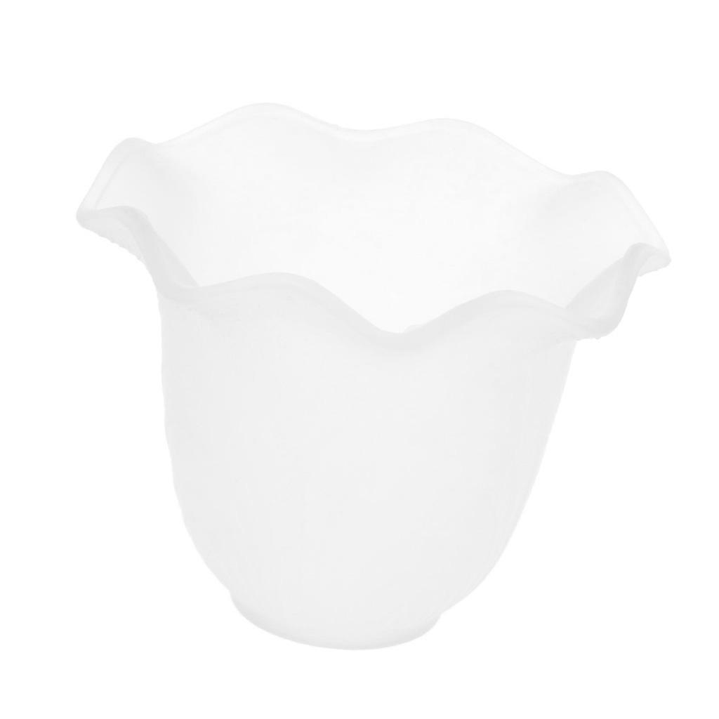 4x Bell Shape Vintage Frosted & Clear Glass Lamp Shade