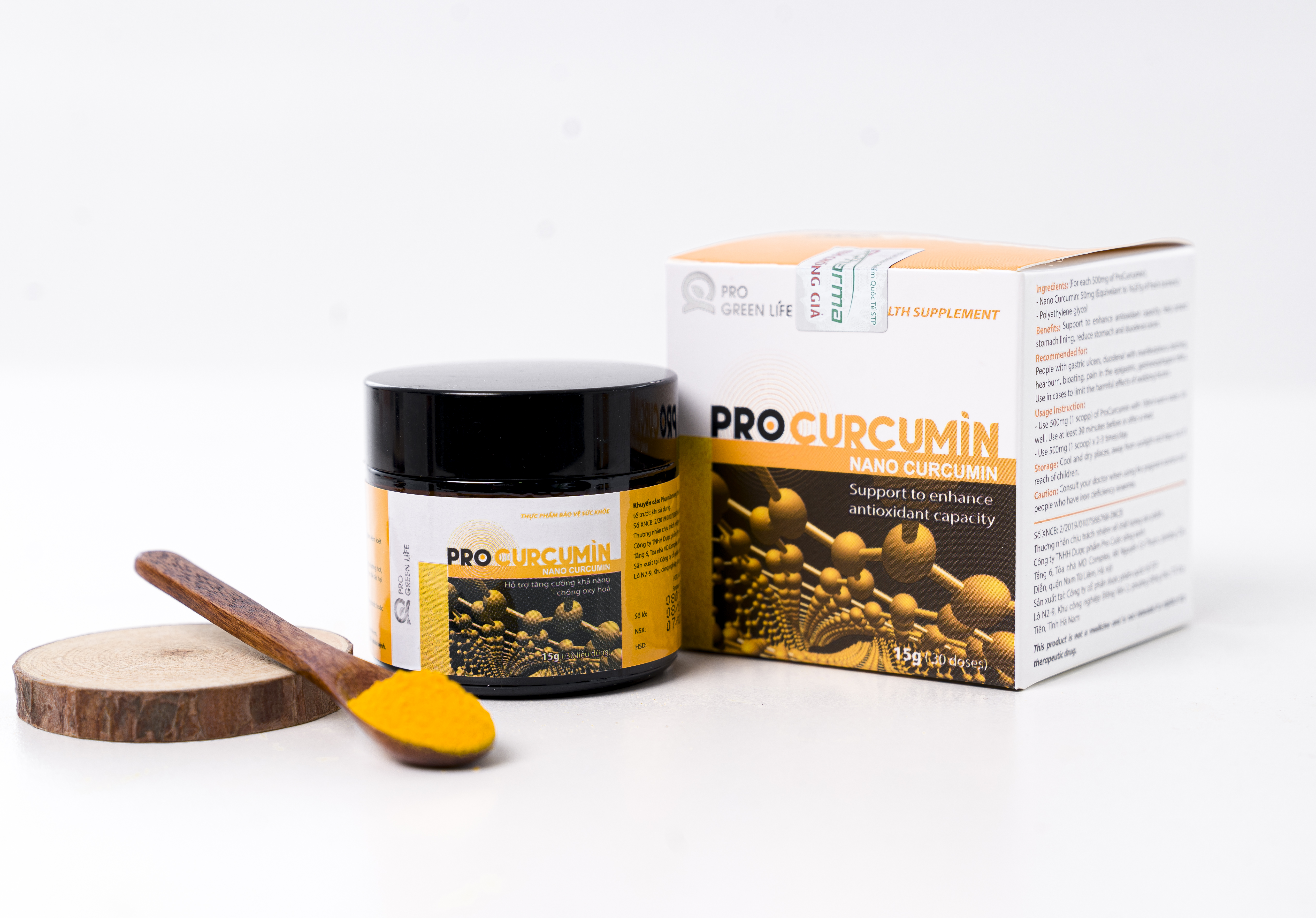 Tinh bột nghệ, nano curcumin, Thực phẩm bảo vệ sức khỏe Pro Curcumin 15gr