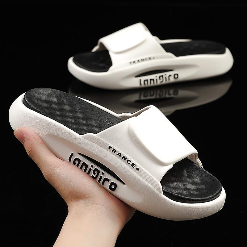 2023 MỚI MEN MEN SLIPPERS Sandal mềm thoải mái giày bình thường Giày nhẹ Eva Flat Flat không trượt Sandal Color: B-Green Shoe Size: 36-37