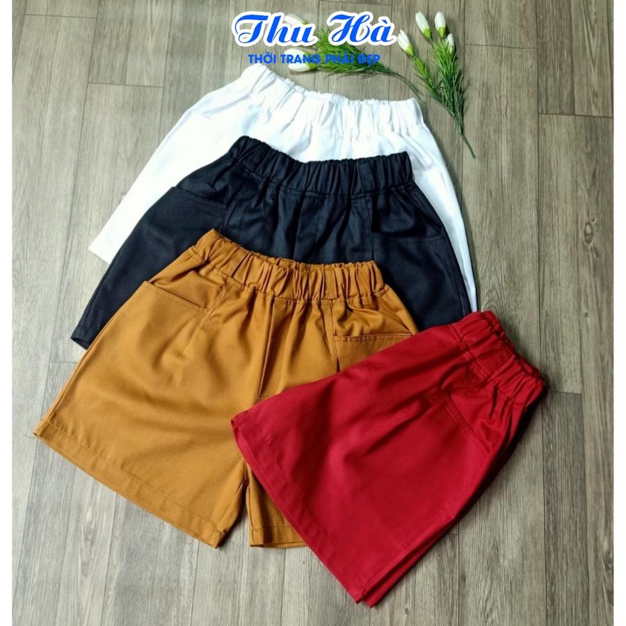 Quần short kaki nữ Thu Hà quần đùi cạp cao form trẻ trung, năng động QNH.52