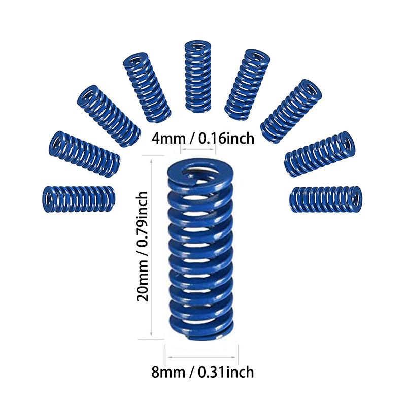 4/8 Chiếc 8*20Mm 3D Máy In Bo Mạch Chủ Lò Xo Nén Tải Nhẹ Cho CR-10 Ender 3 Heatbed lò Xo Đáy Kết Nối San Lấp Mặt Bằng