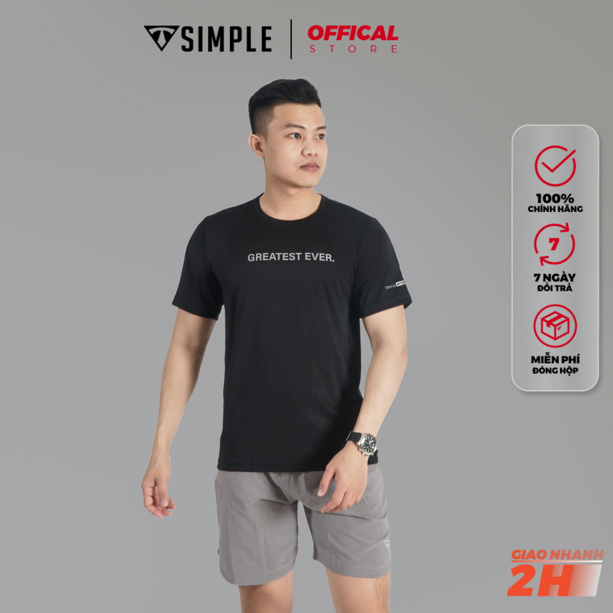 Áo Thể Thao Nam TSIMPLE cổ tròn tay ngắn tập gym vải thun lạnh thoáng mát co giãn chuẩn form MSSAHP6