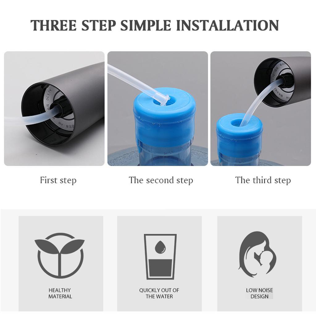 2-3pack Electric Automatic Water Pump Dispenser USB Charging Wireless Home Gray