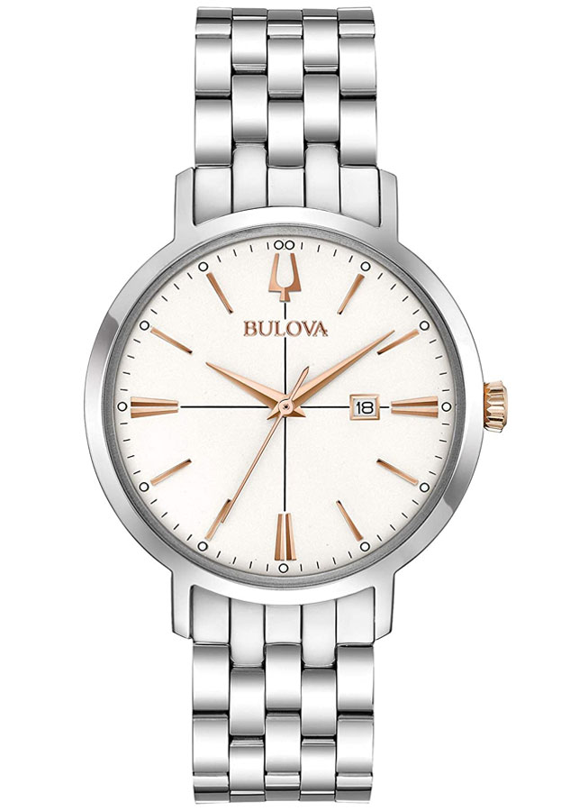 Đồng Hồ Nữ Bulova Dây Thép Không Gỉ 98M130 - Mặt Trắng