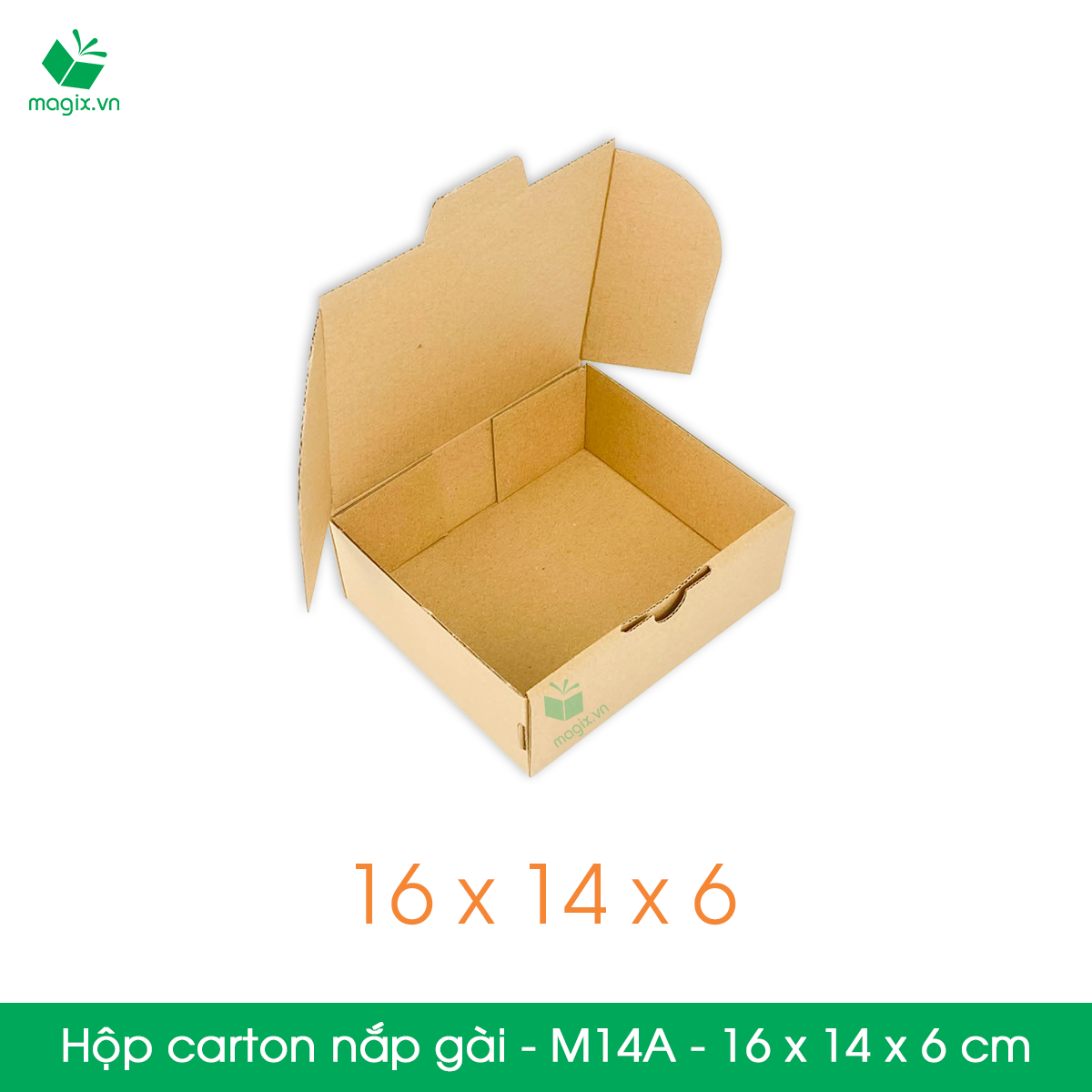 M14A - 16x14x6 cm - 25 Thùng hộp carton nắp gài đóng hàng