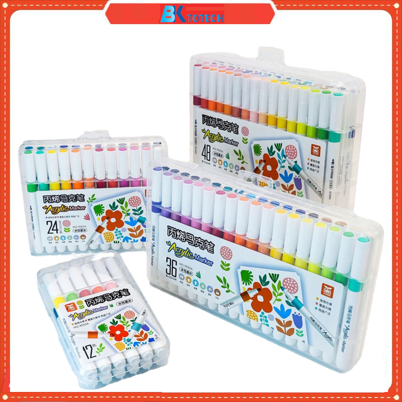 [60 màu] Bút Màu Acrylic Marker Cao Cấp Màu Sắc Tươi Sáng - Bút Lông Màu cho bé