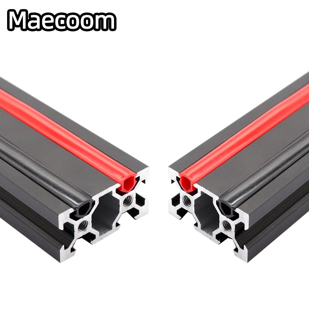 Ender 3/ CR10/ 1M CNC 20 Series 6 mm phẳng cho 2020 Cấu hình nhôm, nắp khe mềm/ bảng màu đỏ/ cam/ đen/ xanh