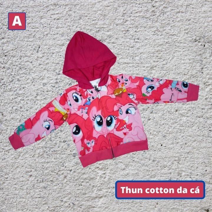 Áo khoác bé gái hình ngựa Pony 11-43kg - Áo lạnh nữ - PONY - Thun cotton da cá in 3D cực chất- Hương Nhiên