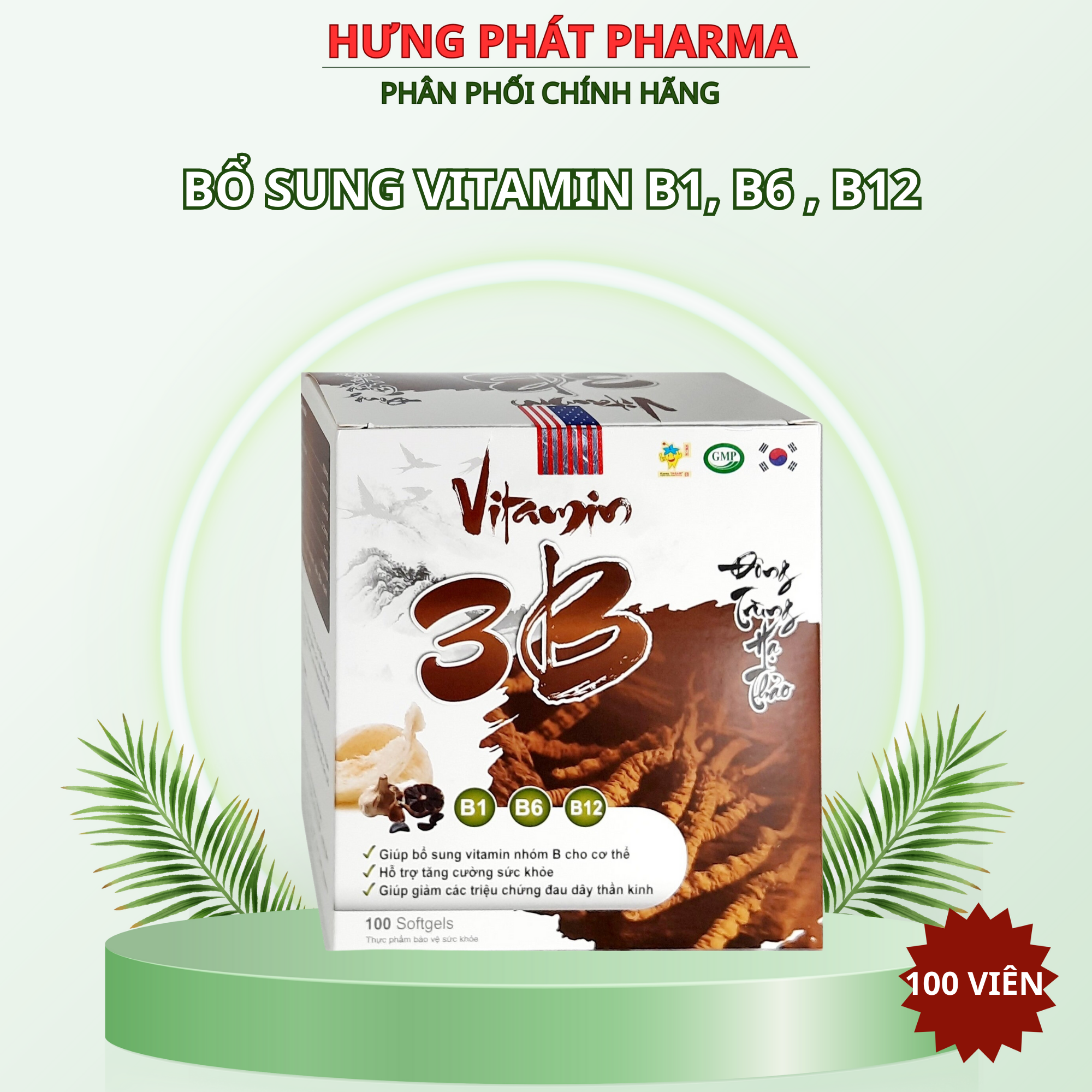 Viên uống Vitamin 3B đông trùng tăng cường sức khỏe – hộp 100 viên