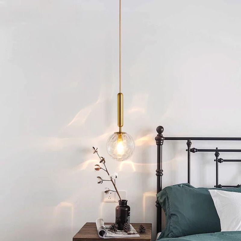 ĐÈN THẢ PHONG CÁCH BẮC ÂU CẦU THỦY TINH TRẮNG ĐỤC, CẦU THỦY TINH TRONG THÂN MẠ VÀNG ĐỒNG PHÙ HỢP ĐÈN BÀN ĂN, PHÒNG NGỦ0