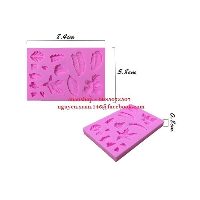 Khuôn rau câu 4D silicone Lá nhỏ (kích thước như hình)