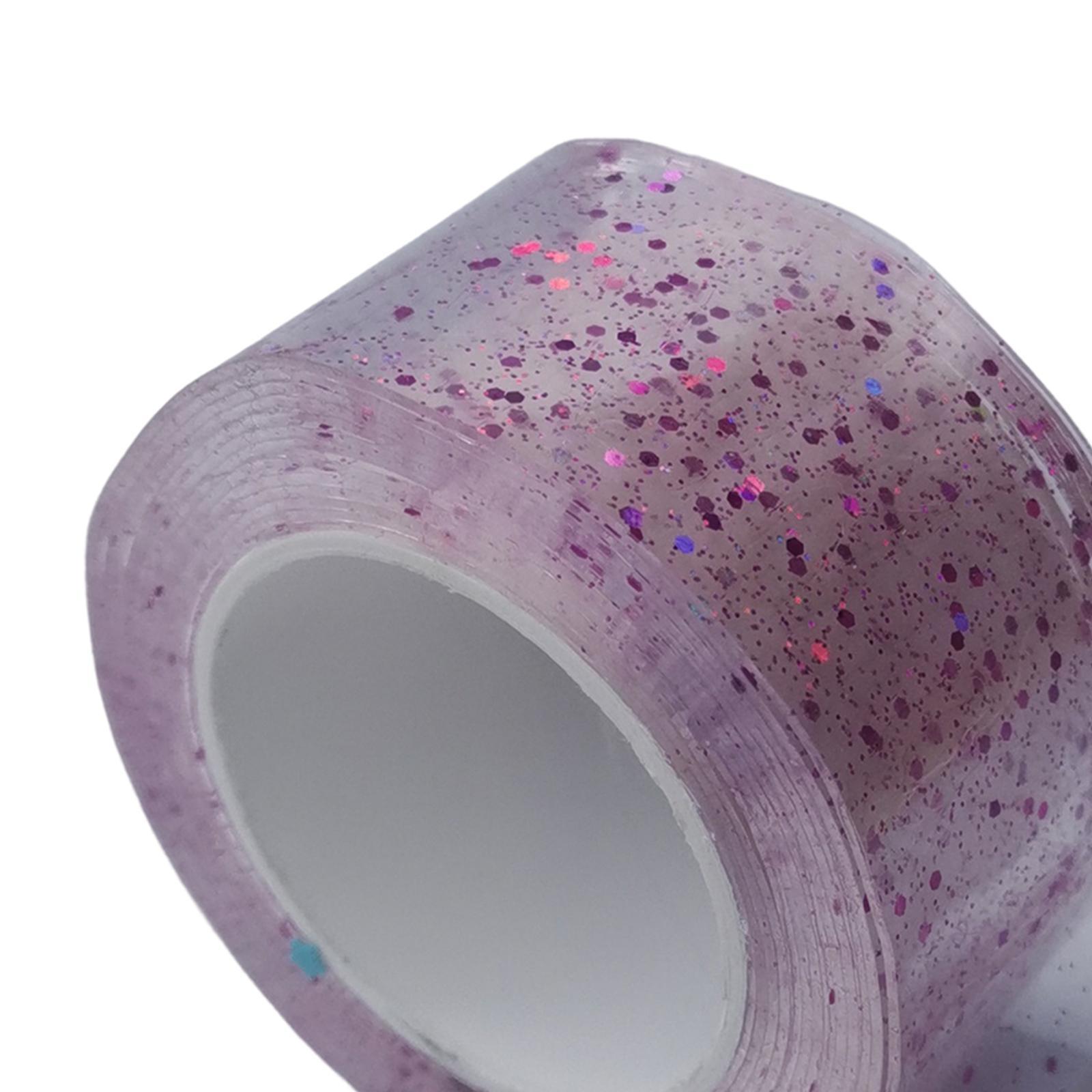 Clear Nano Glitter Tape Transparent Tape Non Marking Tape Funny Traceless Strong Sticky Tape for Bubble Blowing Educational Toy DIY Craft