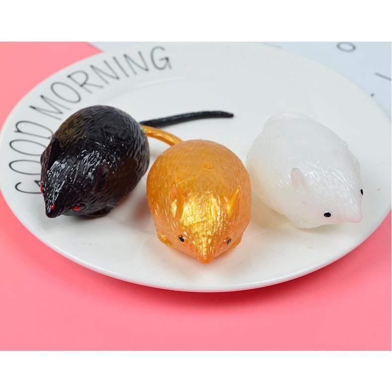 Squishy Mochi hình CON CHUỘT 3 MÀU TRÚT GIẬN mềm mịn dễ thương chân thực giảm stress co dãn đàn hồi ngộ nghĩnh