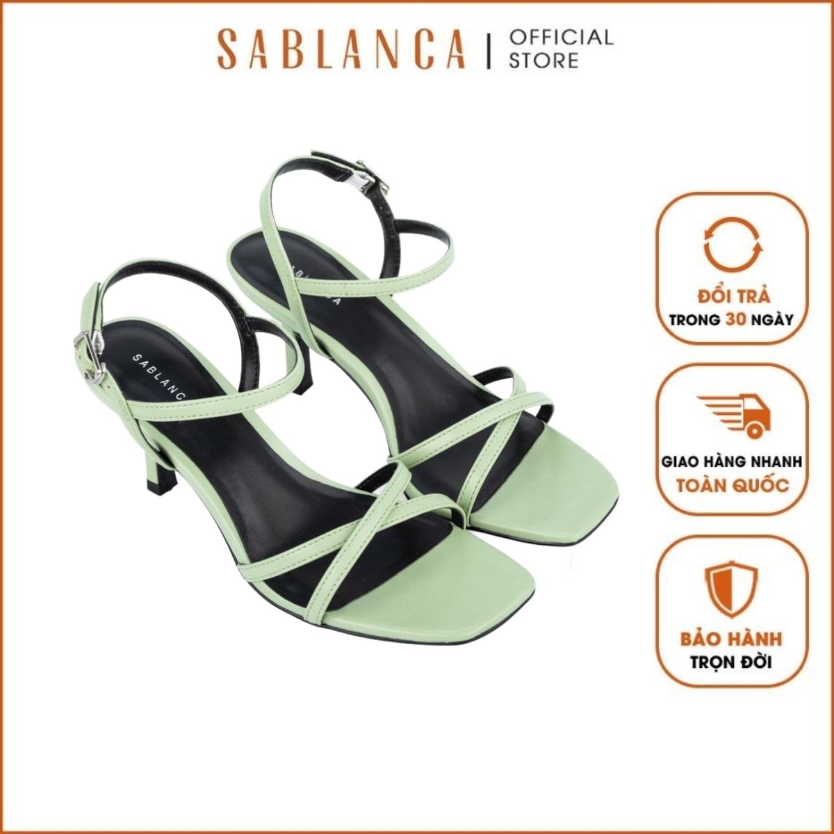 Giày Sandal nữ cao gót nhọn quai mảnh Sablanca SN0154