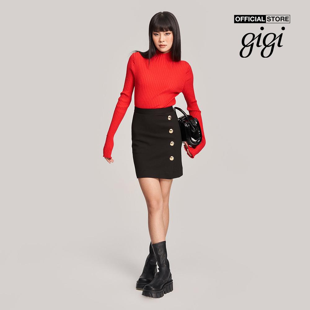 GIGI - Áo len nữ cổ cao tay dài cắt gấu thời trang G1305K222718