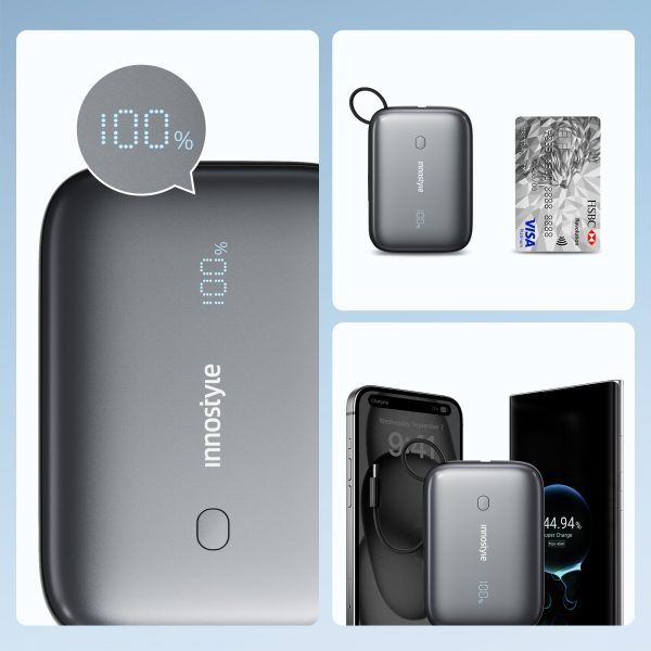 Sạc Dự Phòng Innostyle 10000mAh Powermini II Led VỚI Cáp Type-C - Hàng Chính Hãng