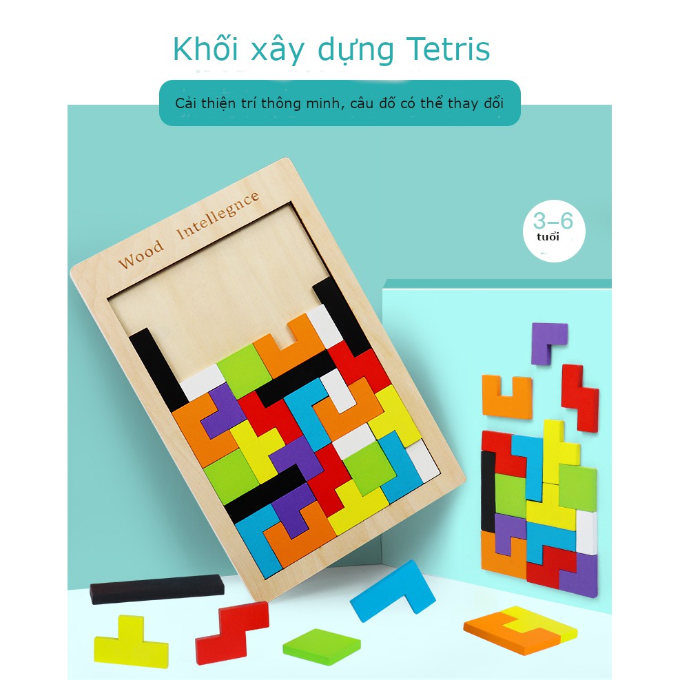 Trò chơi xếp hình Tetris bằng gỗ