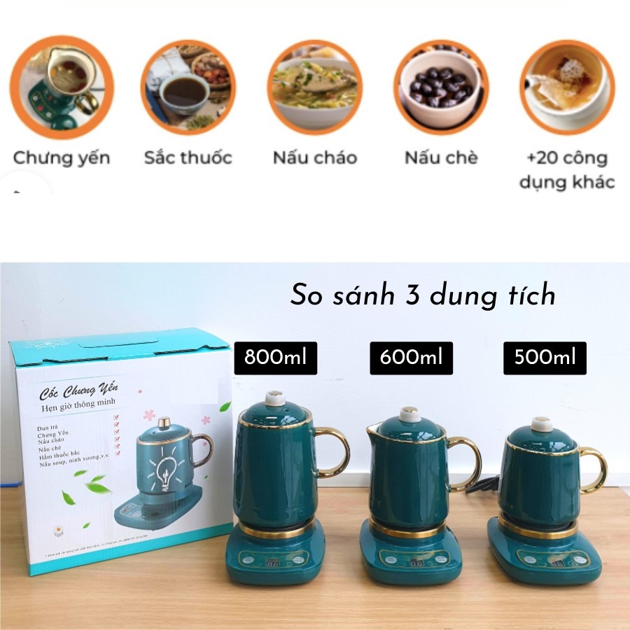 Nồi chưng yến dung tích 800ml PHIÊN BẢN TIẾNG VIỆT