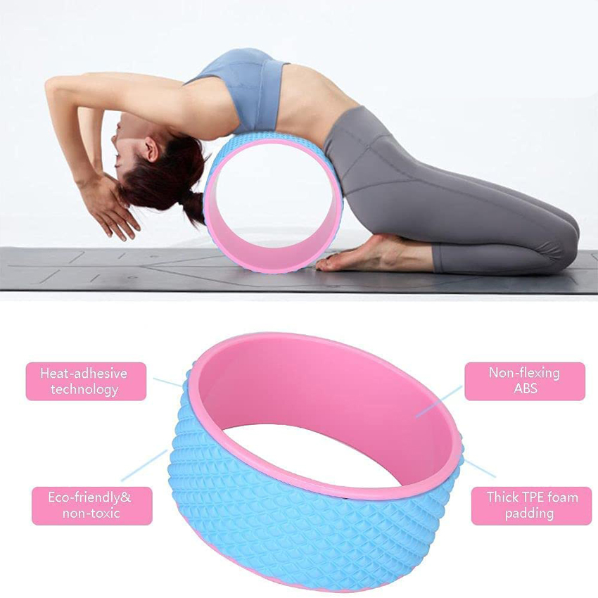 Combo Vòng Tập Yoga Có Gai Bản Rộng 20cm, 2 Gạch Tập Yoga in hoa, Dây Đai Yoga Cotton, Vòng Myring - YOGA QG, Vòng Nhựa ABS Bọc TPE Chịu Lực Cao; Gạch Chất Liệu EVA Bền Đẹp, Không Mùi - Hàng chính hãng