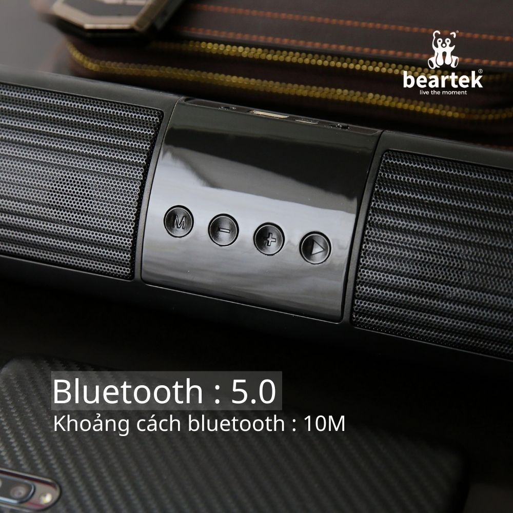 Loa bluetooth speaker BEARTEK A2 dáng dài 2 loa cực đỉnh - Kiểu dáng sang trọng hỗ trợ thẻ nhớ - Hàng nhập khẩu – LWR000A2