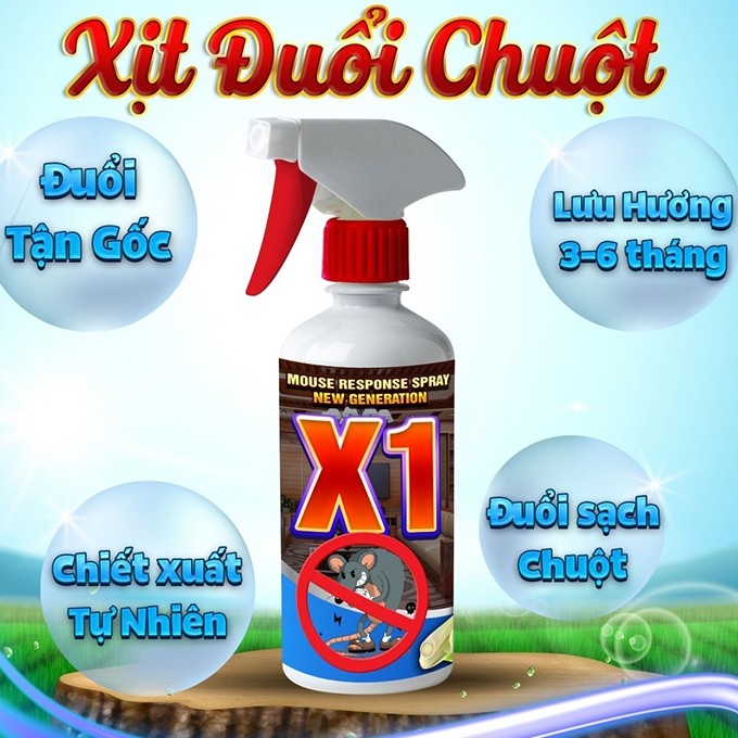 Chai Dung Dịch Xịt Đuổi Chuột Châu Âu X1 - CARE 500ml Dùng Xe Ôtô, Trong Nhà Chiết Xuất Tự Nhiên An Toàn Cho Người Dùng