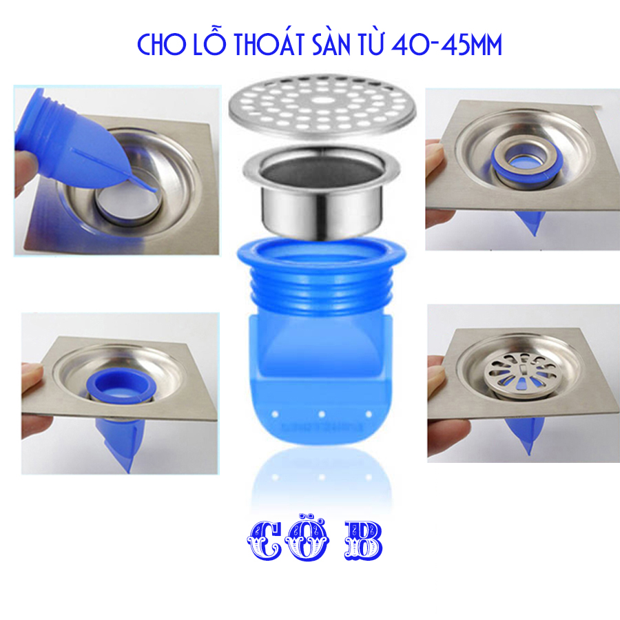 Silicone  thoát sàn chống mùi, ngăn côn trùng vi khuẩn chui lên lắp thoát sàn Nhà tắm, ống xả nước máy giặt, chậu rửa mặt - Phiên bản nâng cấp thế hệ 2 - Model S121