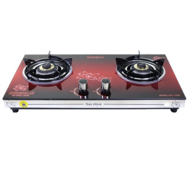 Bếp gas đôi mặt kính IKURA - IV 7300A - Đầu đốt hoa sen bằng đồng phi 86 - Hàng Chính Hãng