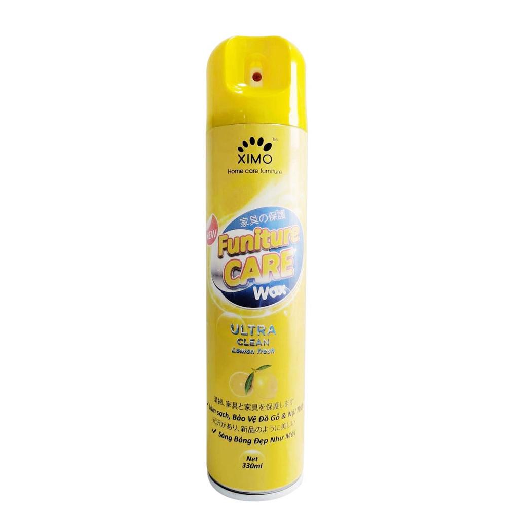 Chai Xịt Làm Sạch Đánh Bóng, Bảo Dưỡng Đồ Gỗ Furniture Care Wax Ximo Home Hương Chanh 330ml