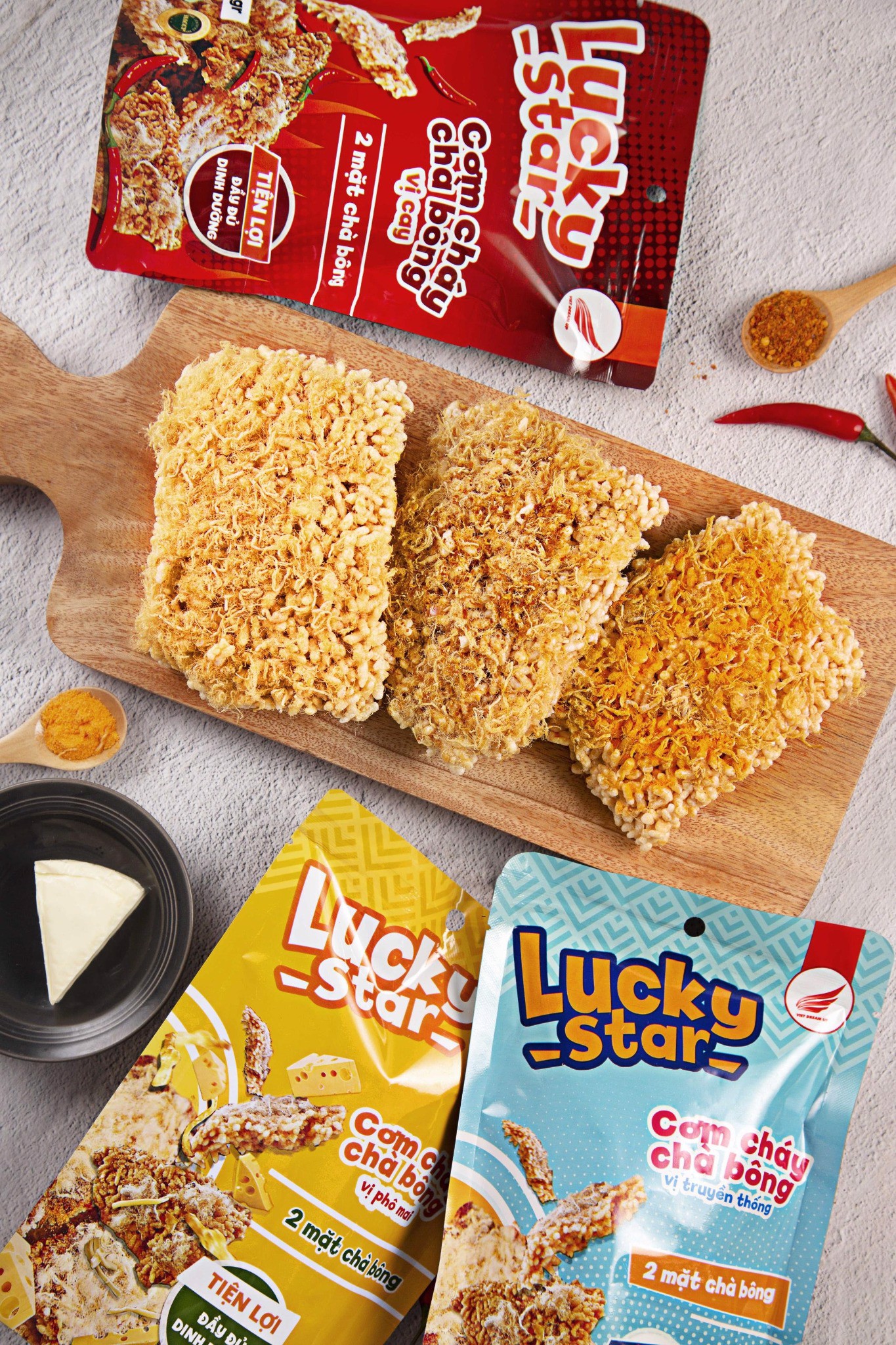 Cơm cháy chà bông vị Lucky Star 50g thơm ngon đậm vị nhiều dinh dưỡng | Đồ ăn vặt Nonglamfood