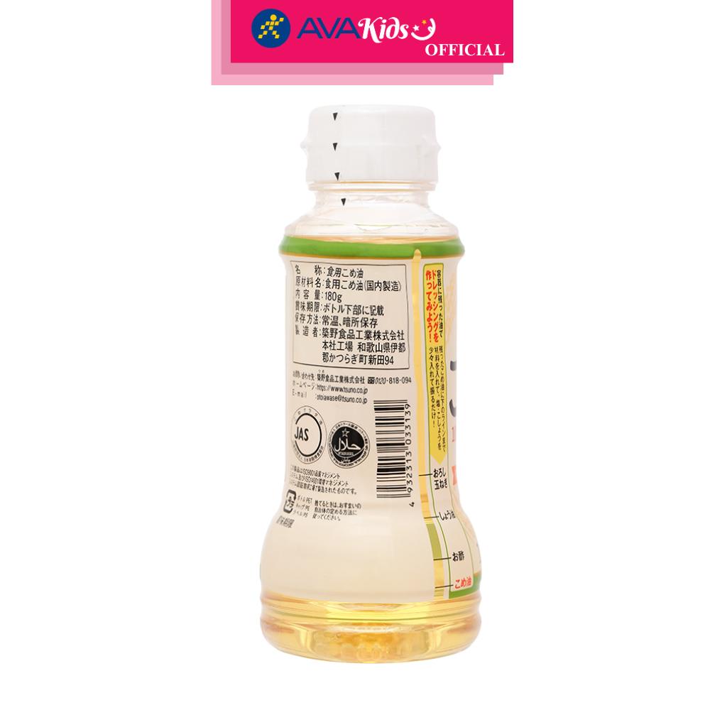 Dầu gạo Tsuno ăn dặm cho bé chai 180g (từ 6 tháng) - Hàng Chính Hãng
