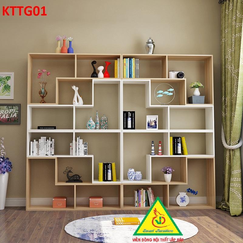 Kệ sách để sàn, kệ sách tự đứng, kệ trang trí KTTG05 - Nội thất lắp ráp Viendong Adv