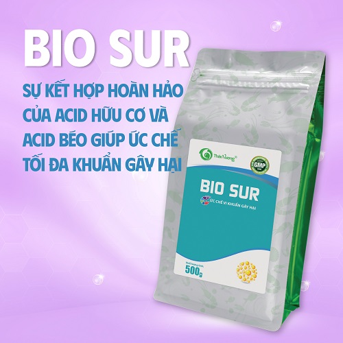 SỰ KẾT HỢP GIỮA ACID HỮU CƠ VÀ ACID BÉO GIÚP NGĂN CHẶN VI KHUẨN VÀ ỨC CHẾ SỰ PHÁT TRIỂN CỦA VI KHUẨN GÂY HẠI, HỖ TRỢ NGĂN NGỪA HIỆU QUẢ CÁC VẤN ĐỀ ĐƯỜNG RUỘT TÔM BIOSUR