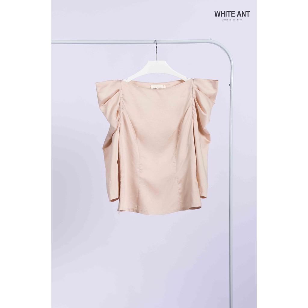 Sơ mi tay lỡ vai bồng nữ điệu đà White Ant vải Modal Hàng Thiết Kế Cao Cấp 170404002