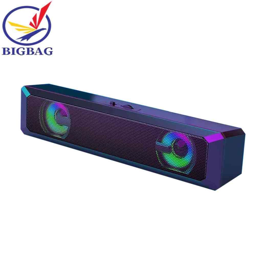 Loa Nghe Nhạc A4 6W RGB Cổng USB Có Dây Cho PC / TV