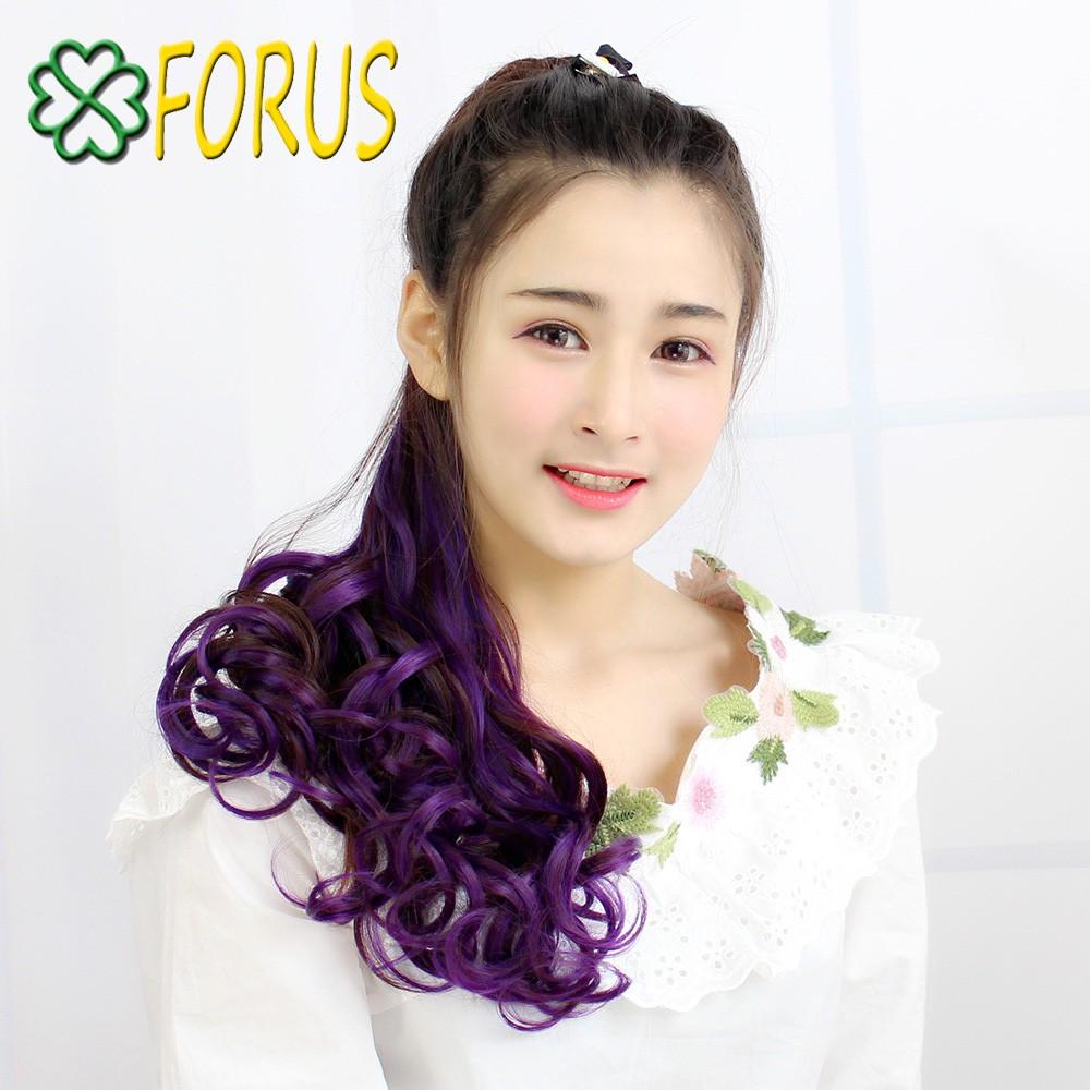 Tóc cột gẩy line Tím