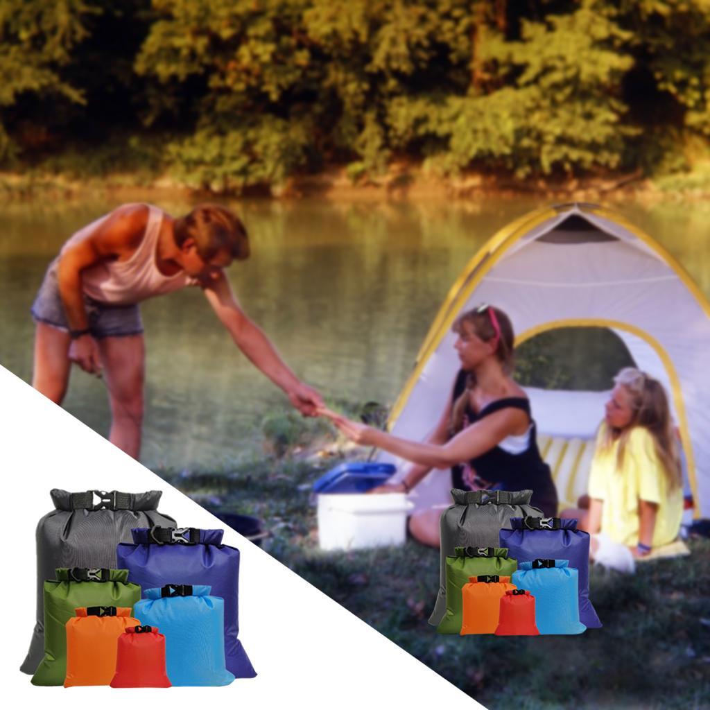 2x 6 Pcs WaterProof Dry Bags, Polyester Dry Sack, Muti-size Canoe Boat Dry Bags Set for Kayaking Camping Hiking