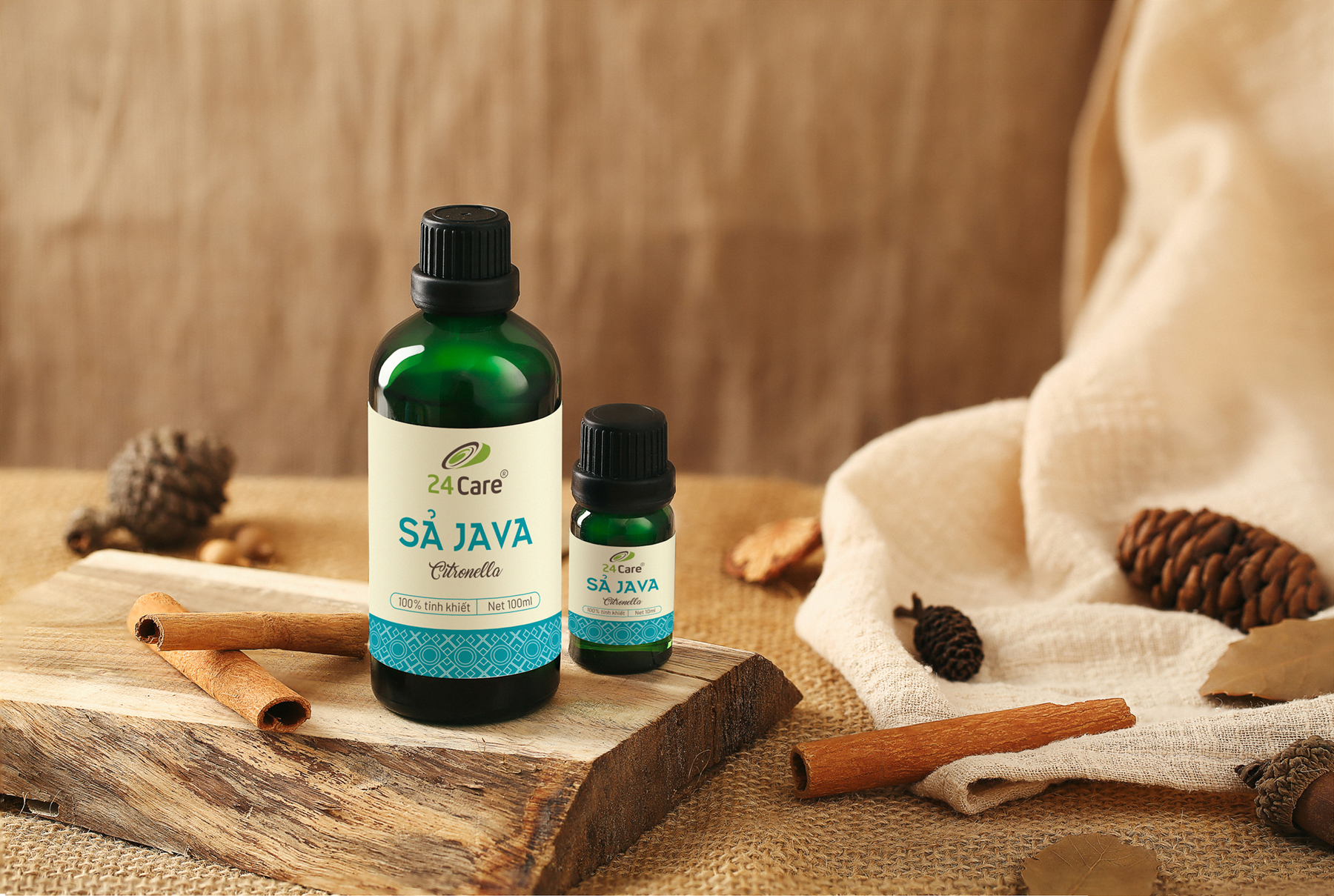 Tinh dầu Sả Java 24Care - thơm phòng, đuổi muỗi, đuổi côn trùng, nguồn gốc thiên nhiên